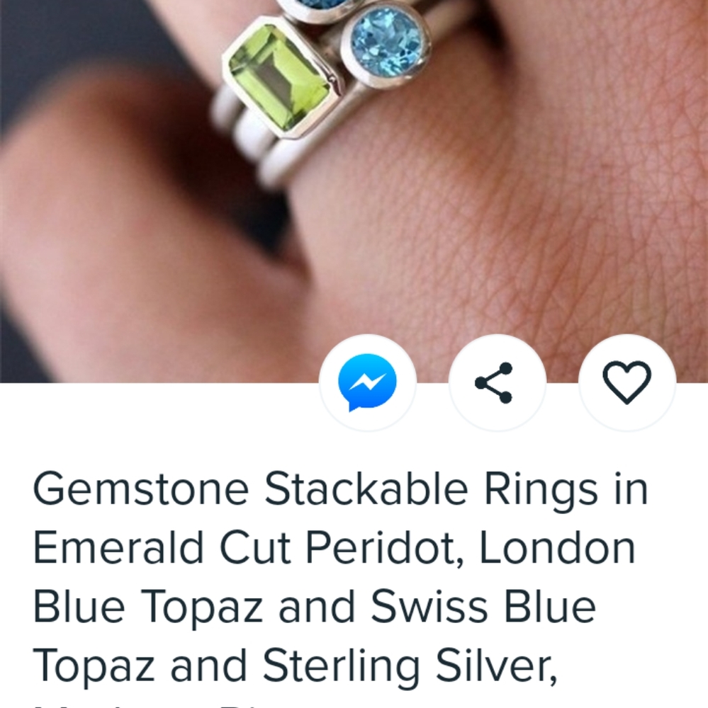 NWT GEMSTONE STACKABLE RINGS SET - Picture 2 of 3